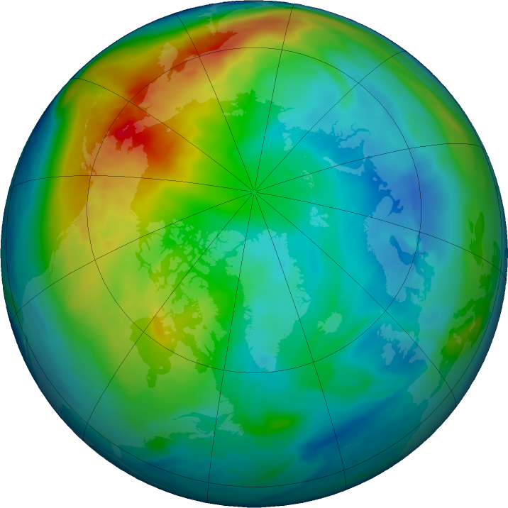 Arctic ozone map for 24 November 2019